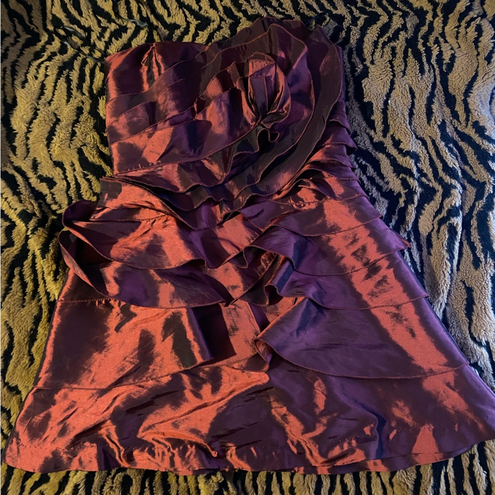 red ruffle tube top dress (short)